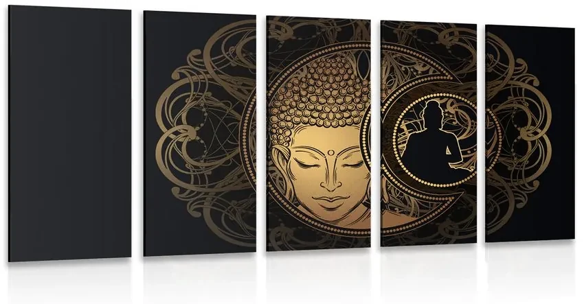 Tablou 5-piese putere armonioasă a lui Buddha