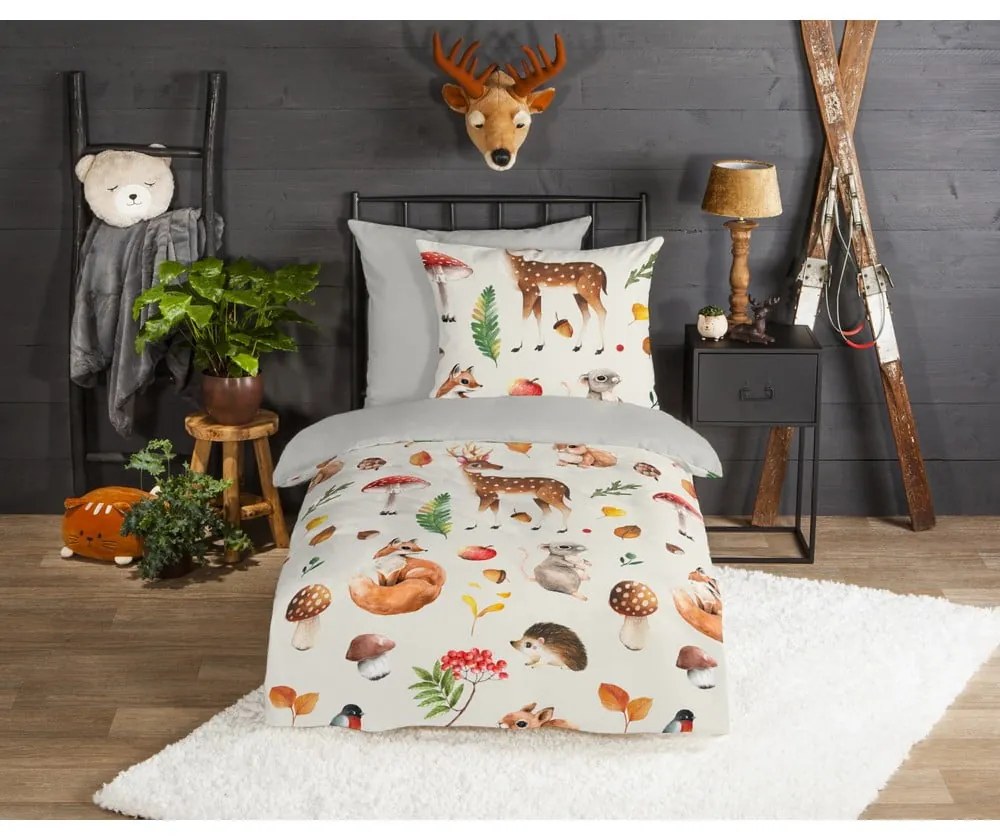 Lenjerie de pat pentru copii din flanelă 140x200 cm – Good Morning