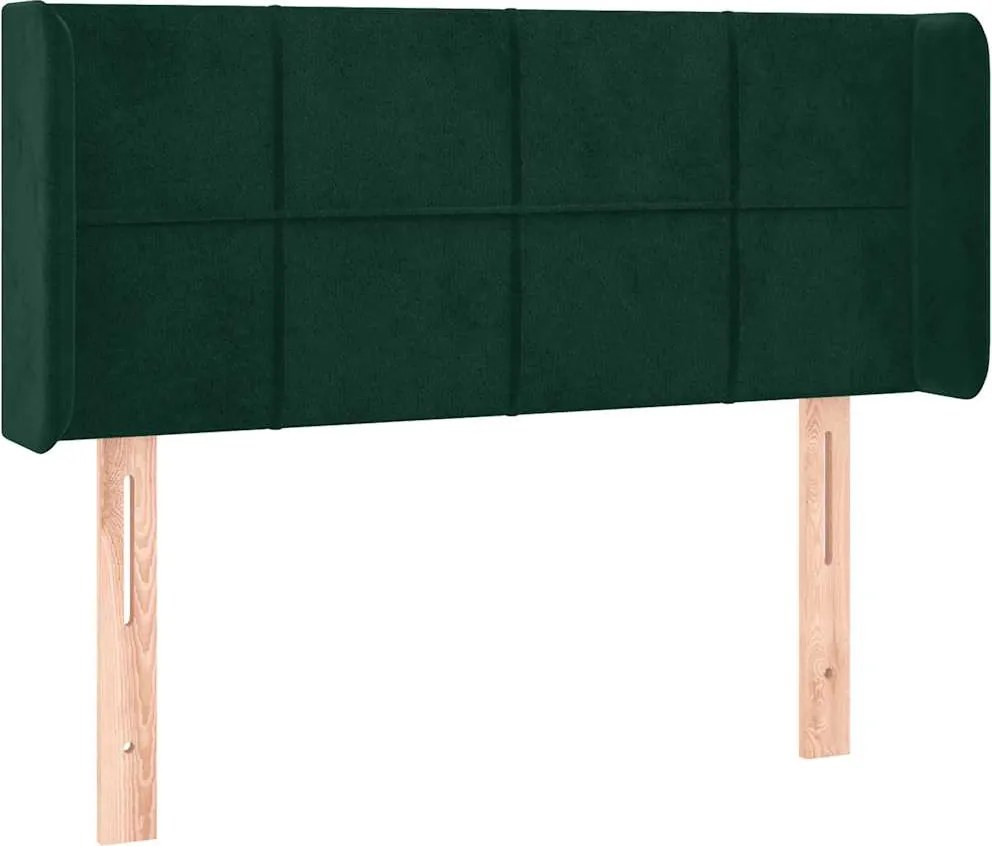 vidaXL Tăblie de pat cu aripioare verde închis 103x16x78/88 cm catifea