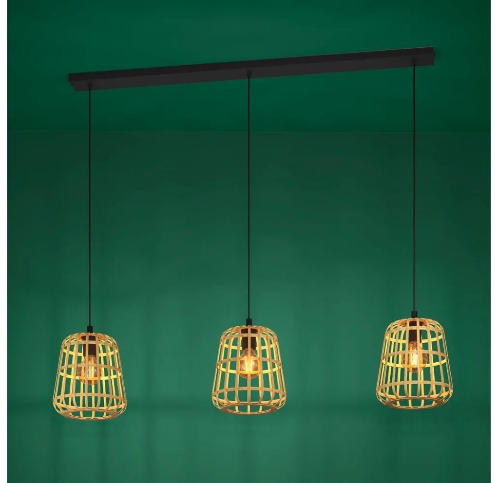 Lustră pe cablu Eglo 390153 MONTEZUELO 3xE27/40W/230V maro