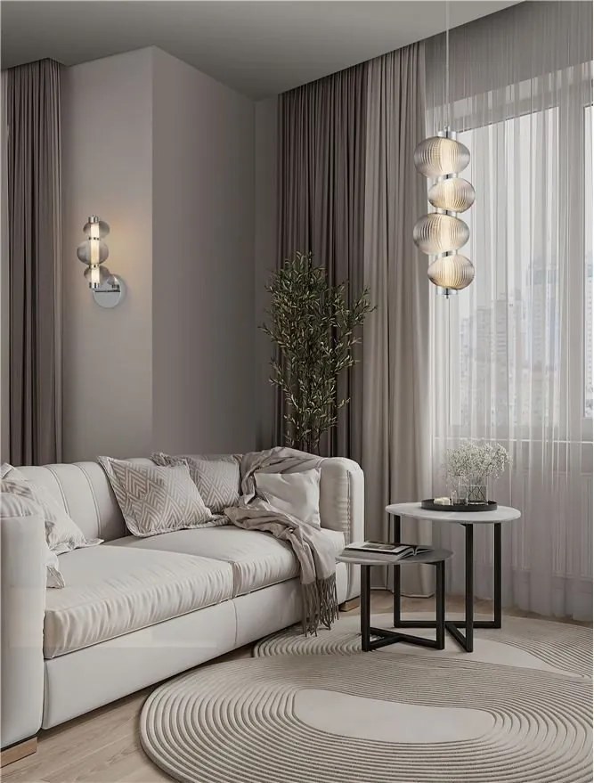 Lustra suspendata LED design modern Leda crom