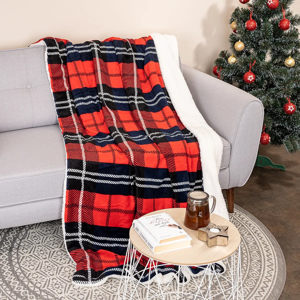 Pătură din imitație blăniță 4Home Cub roșu, 150 x 200 cm