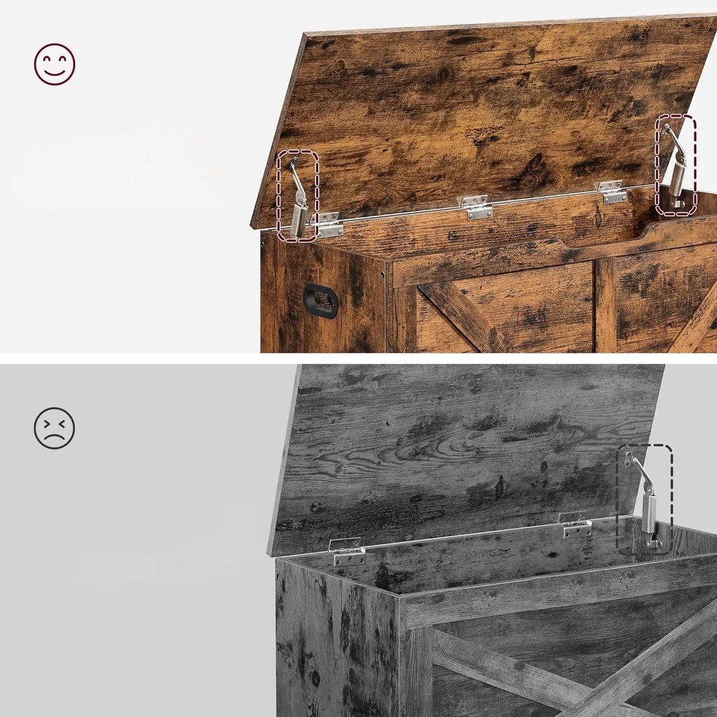 Cutie de depozitare cu capac TAYLOR 100x40 cm, maro rustic