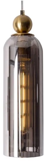 Lustră pe cablu MAXLIGHT P0511 CAMPANILA 1xE27/40W/230V d. 10 cm alamă/gri