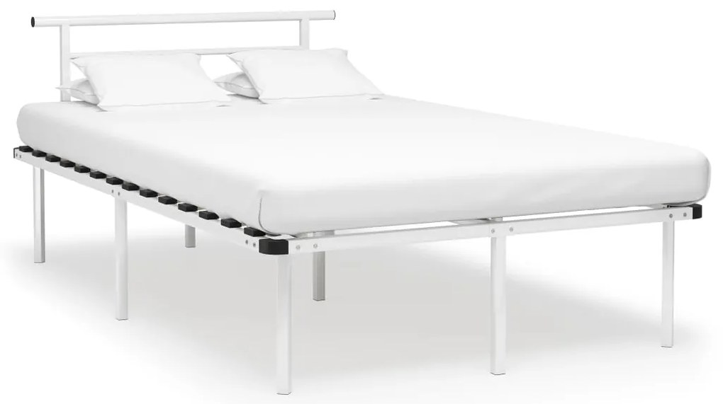 vidaXL Cadru de pat, alb, 120 x 200 cm, metal