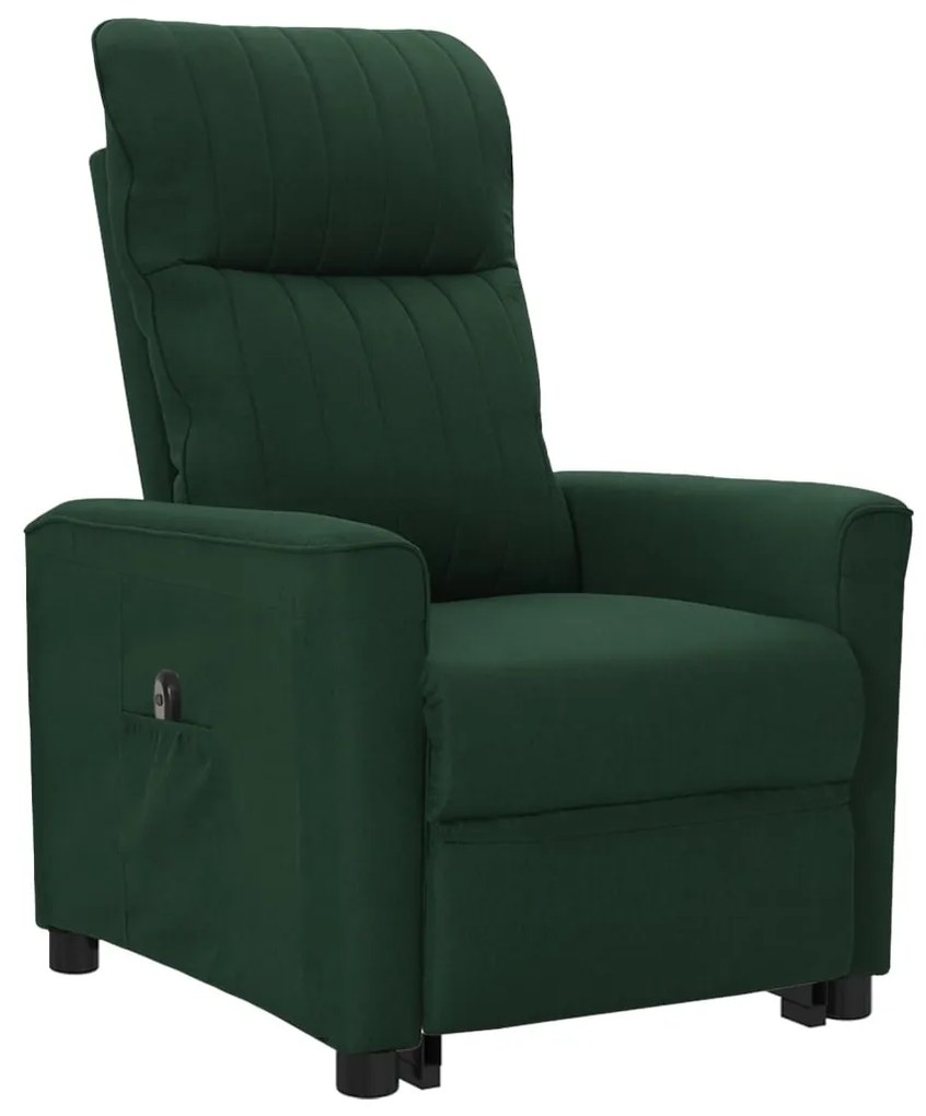 3098177 vidaXL Fotoliu cu ridicare, verde închis, material textil