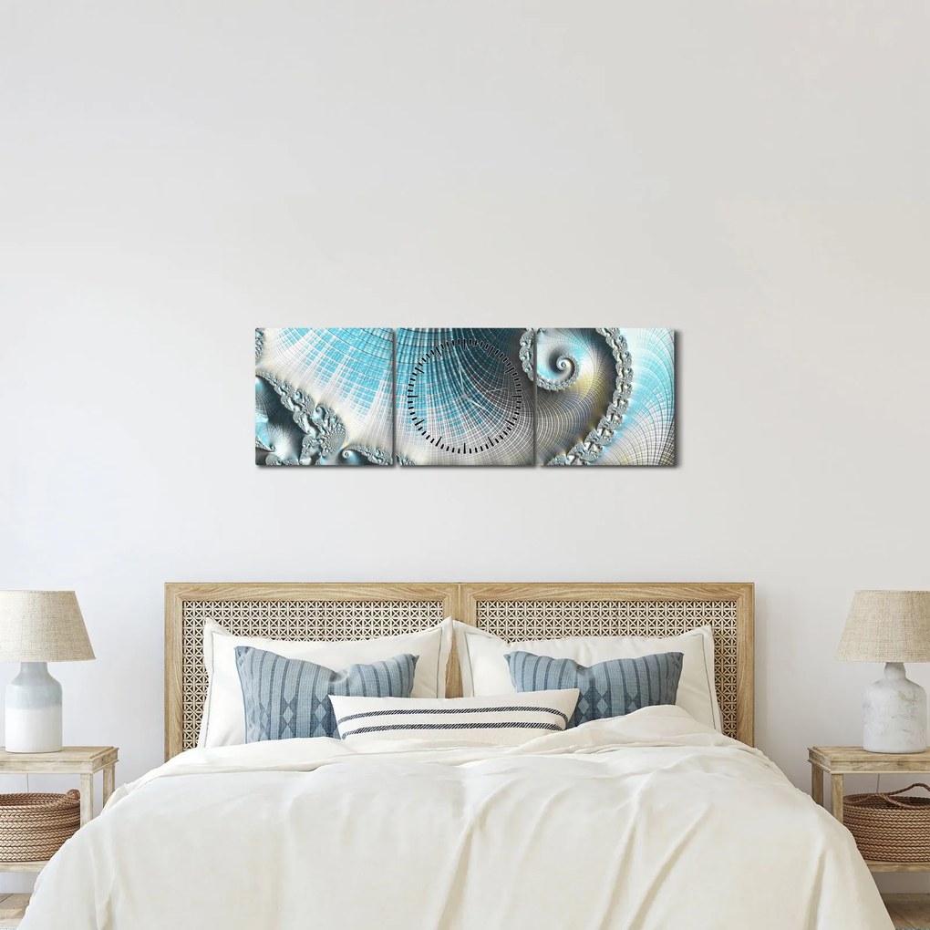 Tablou - Spirale texturate (cu ceas) (90x30 cm)