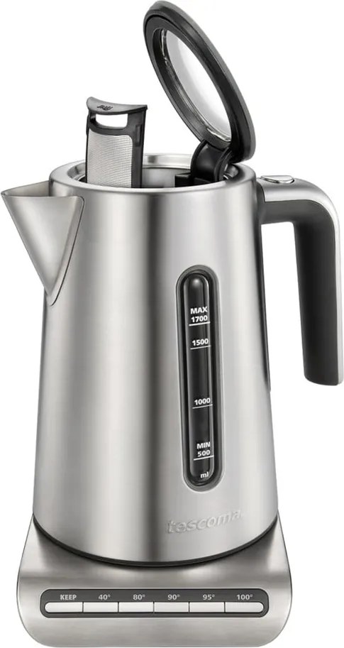 Ceainic electric argintiu din oțel inoxidabil 1.7 l President – Tescoma