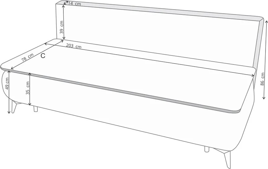 Canapea extensibila Sofie Lux, 203x92x86 cm, 3 locuri, lada pentru depozitare, Rosu