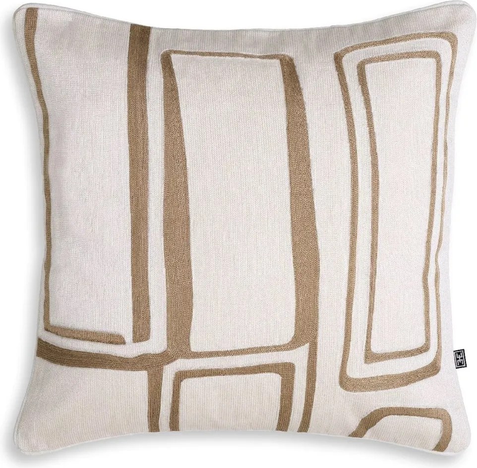 Perna decorativa design LUX Ribeira 50x50cm, bej/ alb
