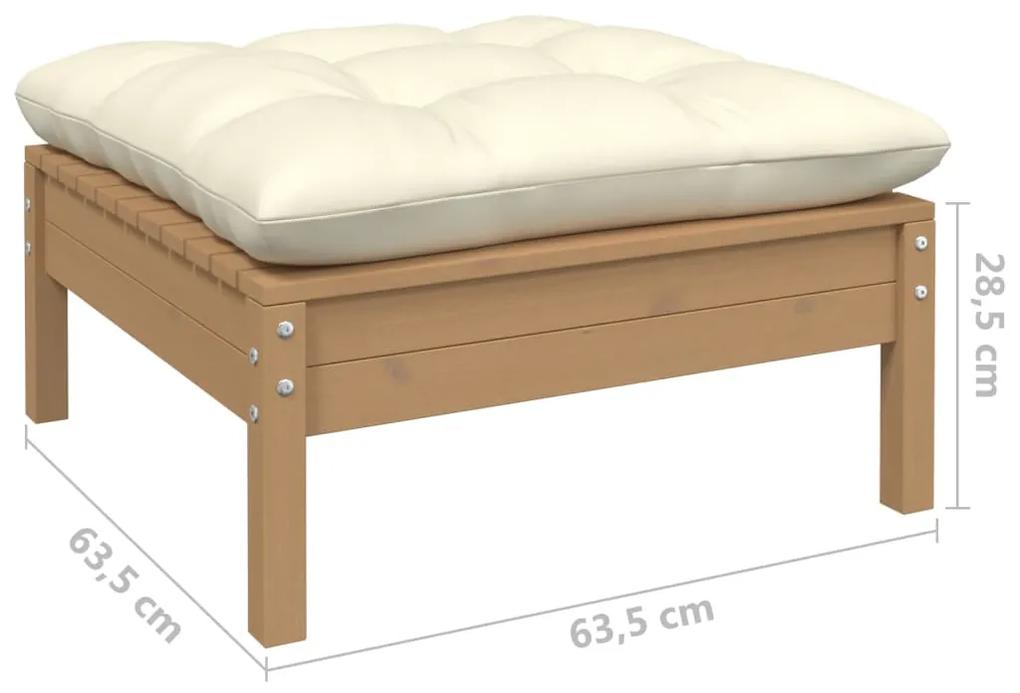 Set mobilier gradina cu perne, 5 piese, maro miere, lemn de pin maro miere, 5
