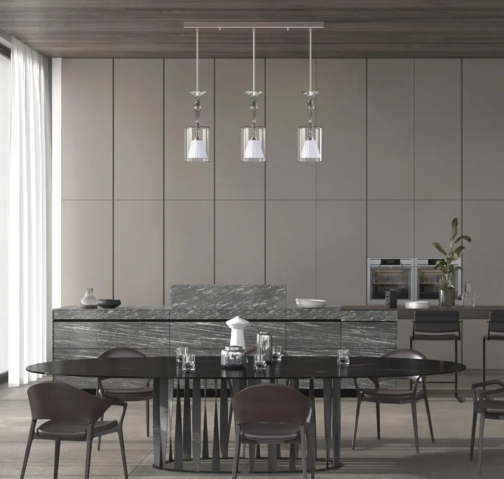 Lustra cu 3 pendule moderna design LUX ANOMALY 05-CH, auriu