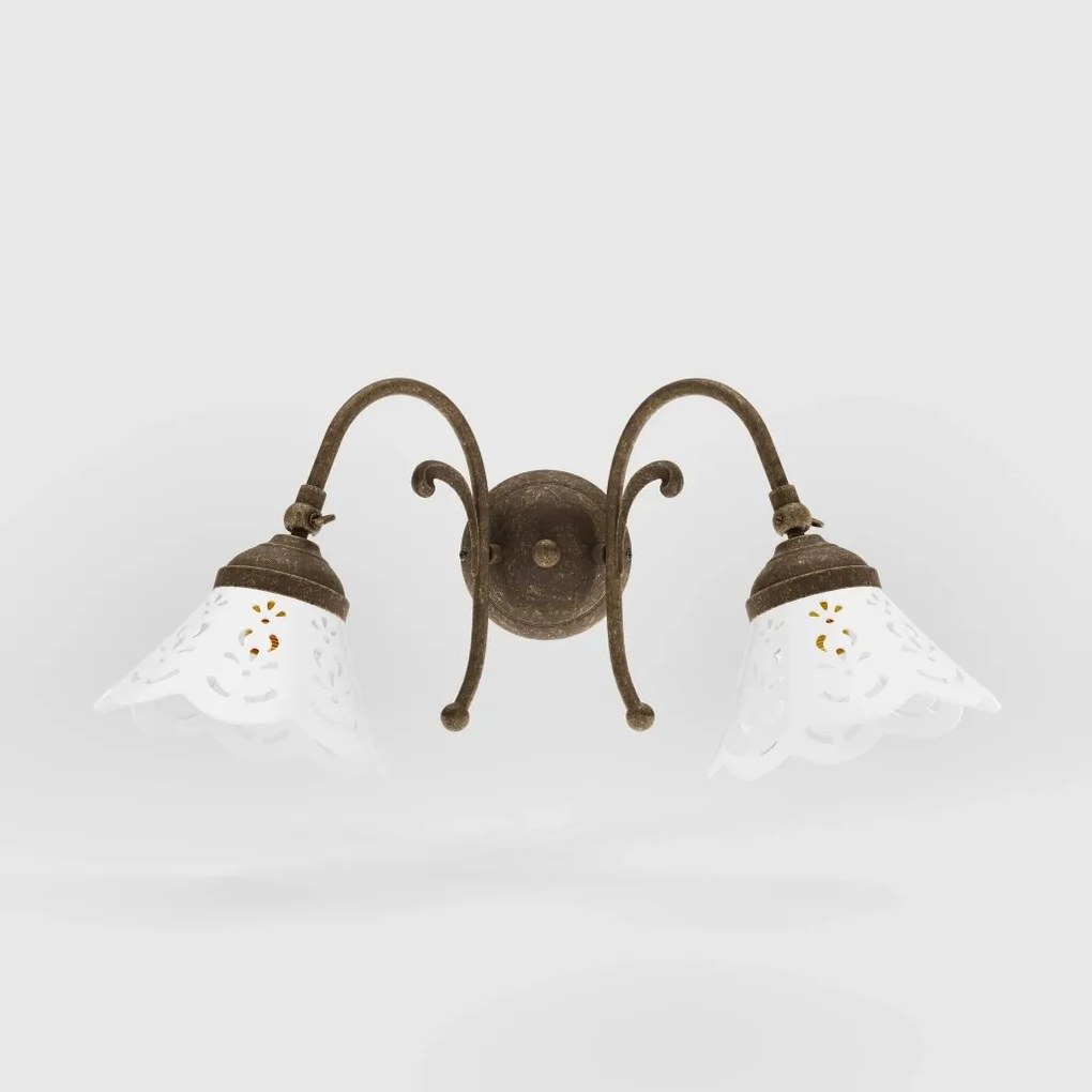 Aplica de perete din alama si abajur ceramic Zefira