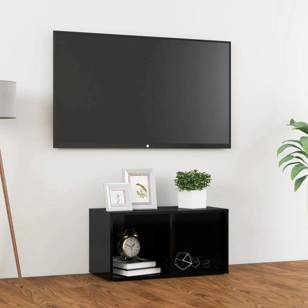 805532 vidaXL Comodă TV, negru extralucios, 72x35x36,5 cm, PAL