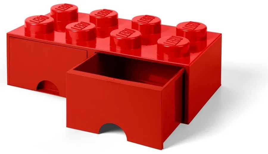 Cutie depozitare cu 2 compartimente LEGO®, roșu