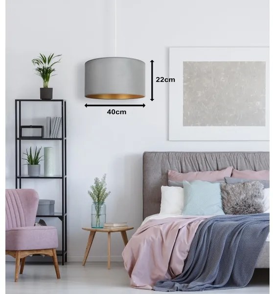 Lustră pe cablu Duolla ROLLER 1xE27/15W/230V light d. 40 cm verde/auriu