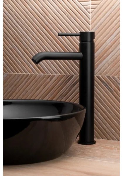 Baterie de lavoar + ventil KFA Armatura 5032-612-81 MOZA 33 cm negru mat