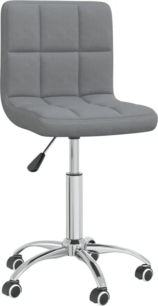 vidaXL Scaun de birou pivotant, gri deschis, material textil