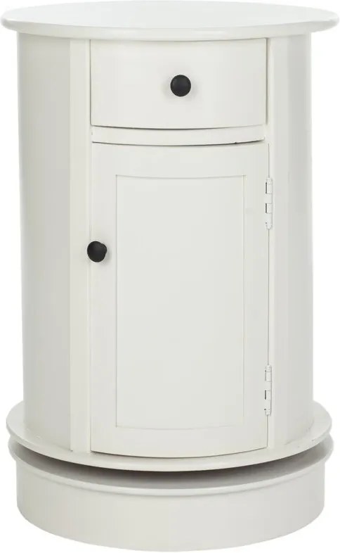 Masă laterală Chaim cu loc de depozitare, lemn masiv, alb, 66,04cm H x 44cm W x 44cm D