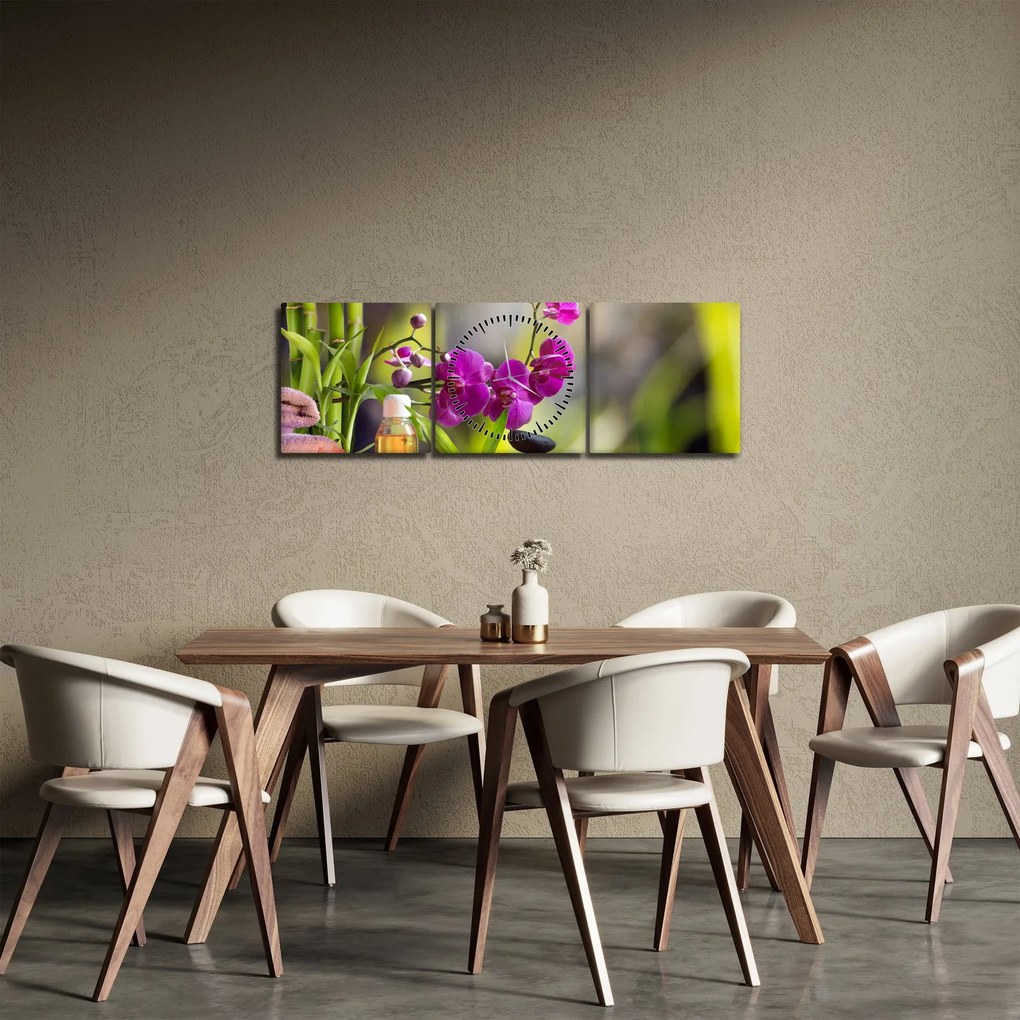 Tablou - spa and stones (cu ceas) (90x30 cm)
