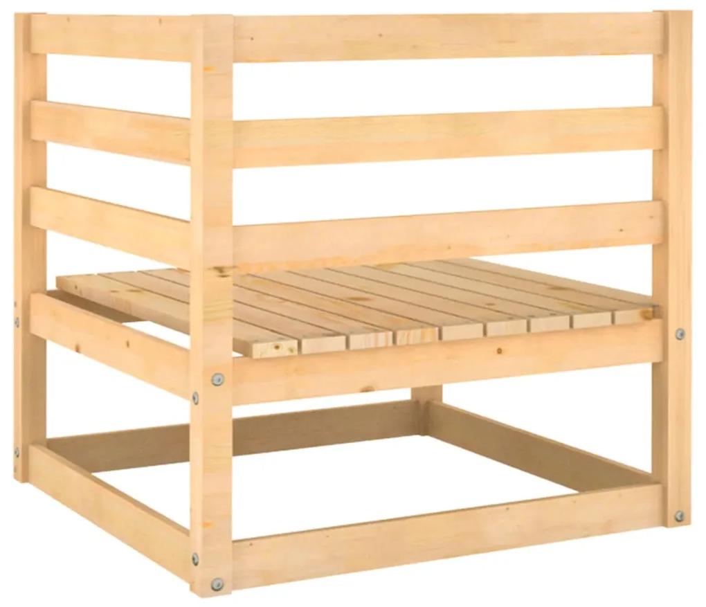 Set mobilier gradina, 3 piese, lemn masiv de pin Maro, Canapea de colt + 2x canapea de mijloc, 1