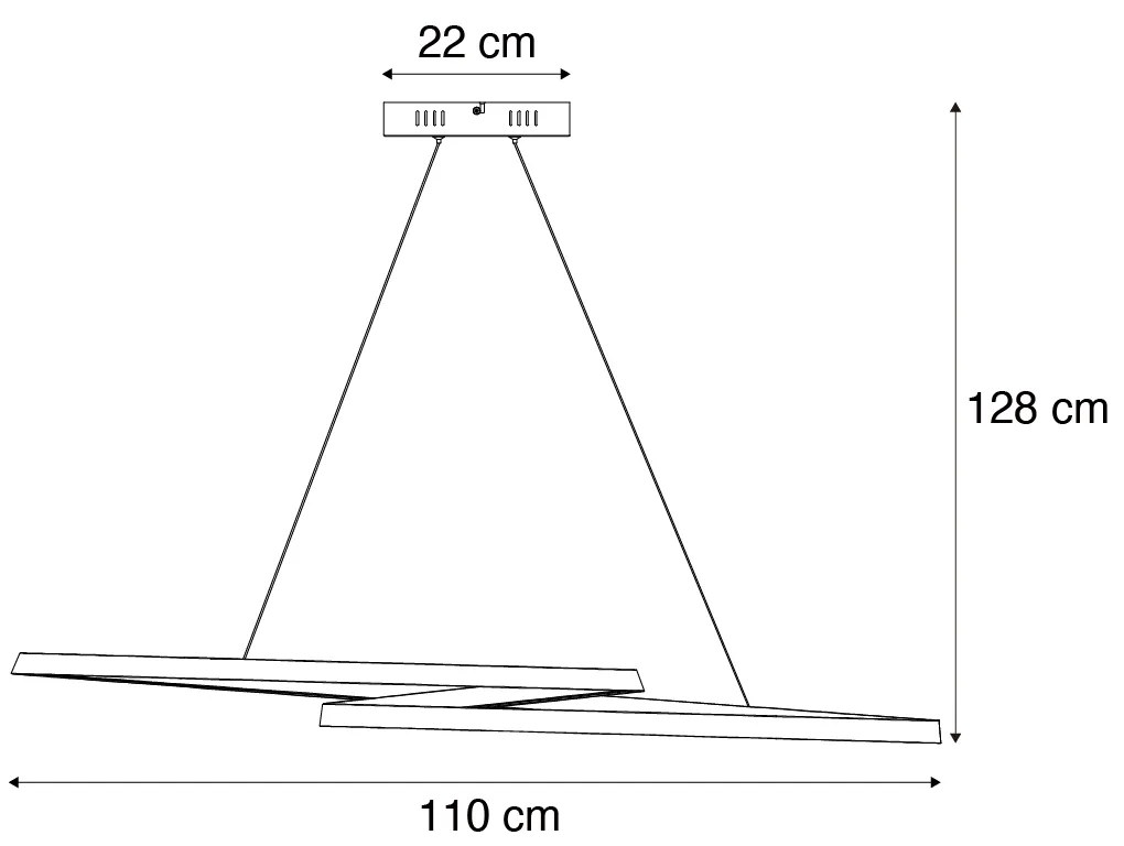 Lampă suspendată scandinavă neagră 110cm incl. LED cu 3 trepte de intensitate luminoasă - Circuit