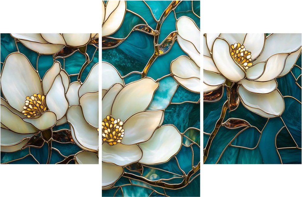 Tablou - Vitraliu cu magnolie (90x60 cm)