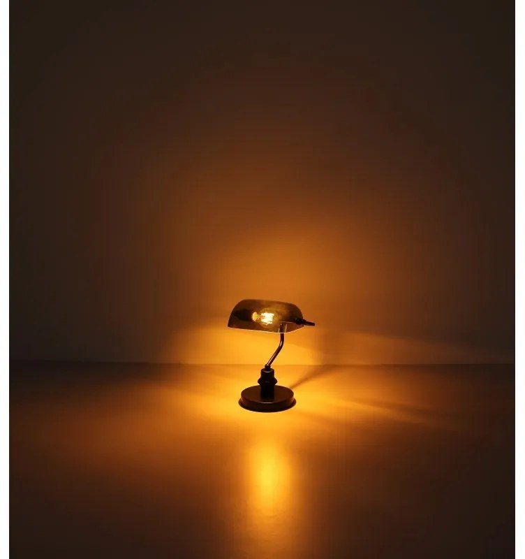 Veioza, lampa de masa design modern Antique negru, fumuriu