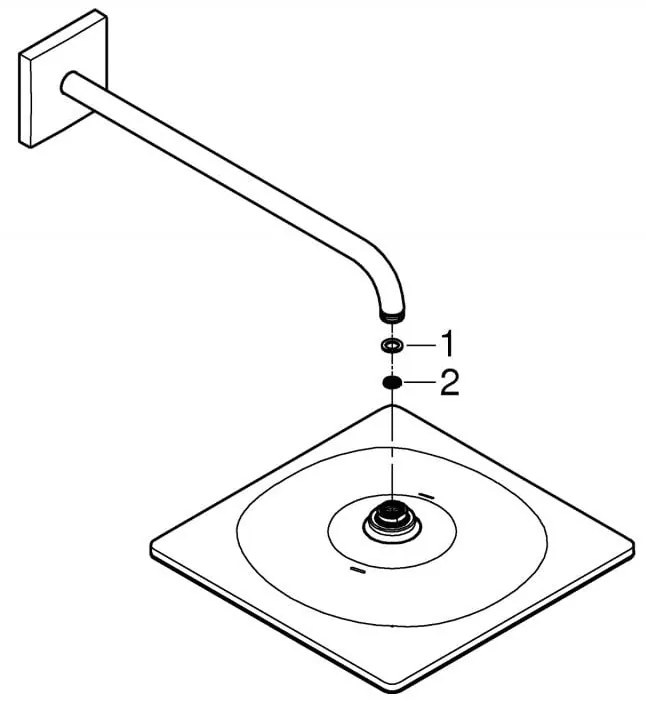 Dus fix Grohe Rainshower Mono, 1/2'', 310 mm, 1 jet, anti-calcar, crom - 26564000