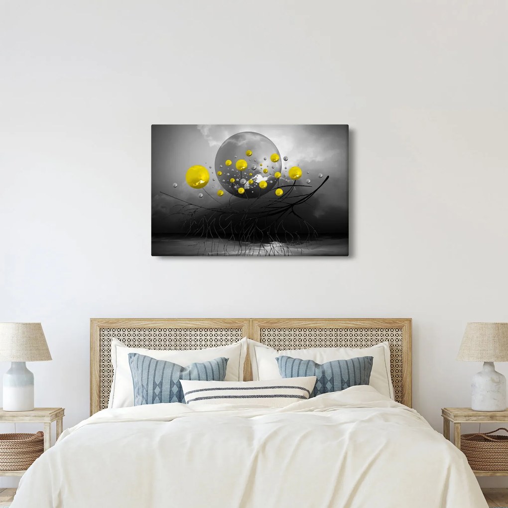 Tabloul - bile abstracte galbene (90x60 cm)