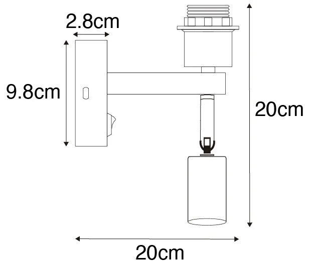 Lampa de perete moderna alba cu lampa de citit - Brescia