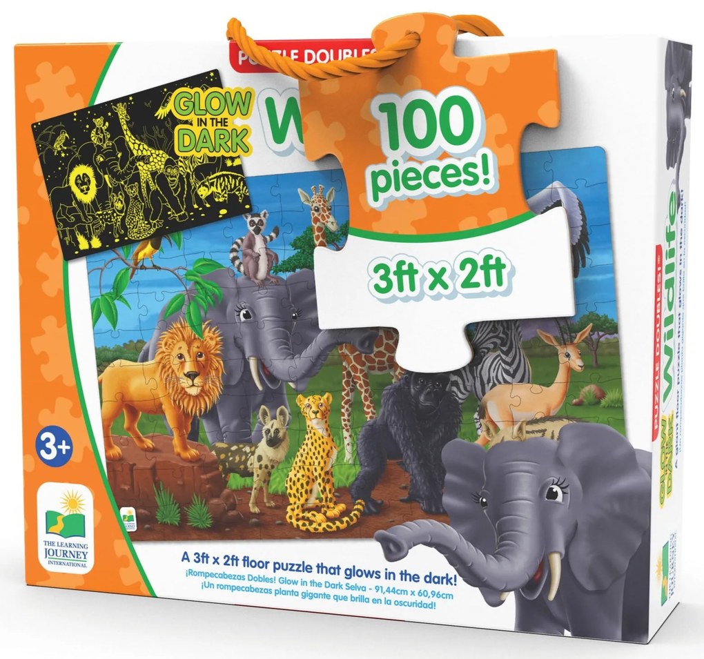 PUZZLE STRALUCESTE IN INTUNERIC - ANIMALE SALBATICE - THE LEARNING JOURNEY (TLJ115237)
