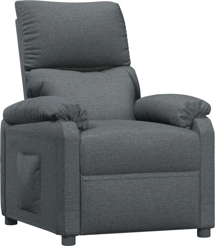 vidaXL Fotoliu rabatabil, gri închis, material textil