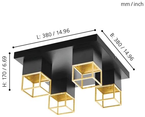 Eglo 97731 - Lustră aplicată LED MONTEBALDO 4xGU10/5W/230V
