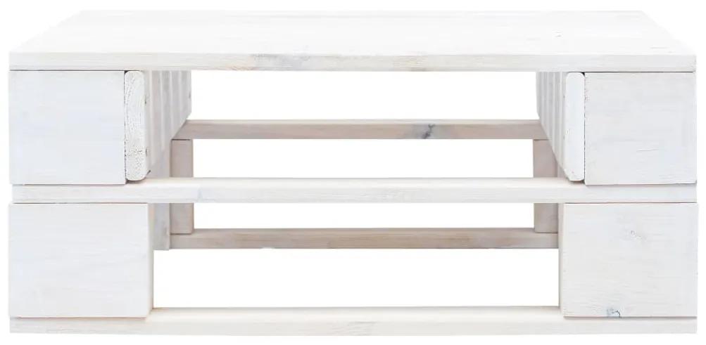 Taburet din paleti de gradina, alb, lemn de pin tratat model rosu carouri, suport pentru picioare, Alb, 1