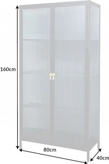 Vitrina moderna din metal si sticla Amsterdam 160cm