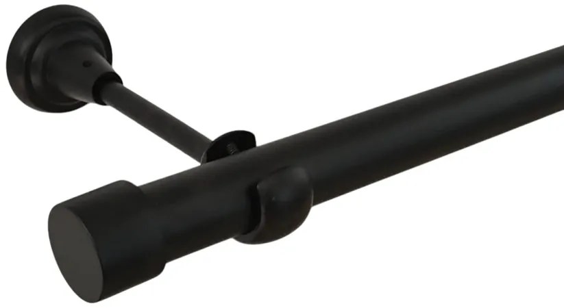 Galerie simpla fara inele capacel 25 mm - negru (Alege marime: 240 cm)