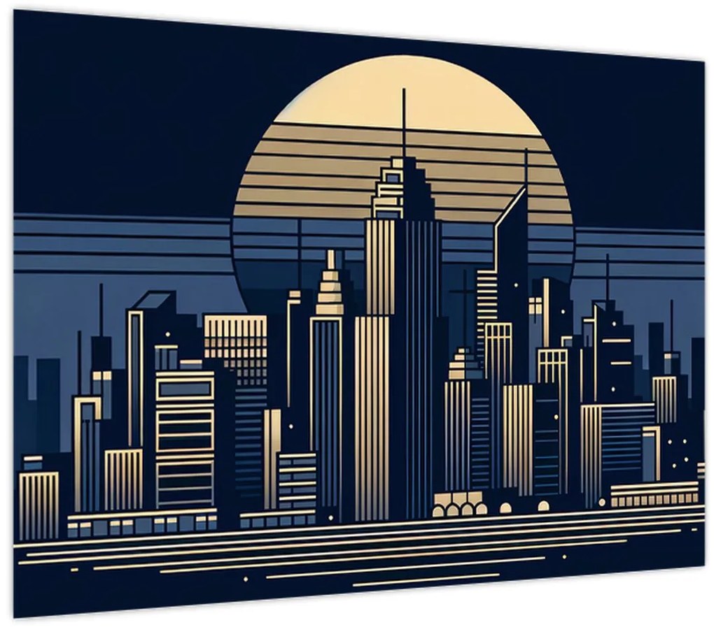 Tablou – Oraș geometric (70x50 cm)