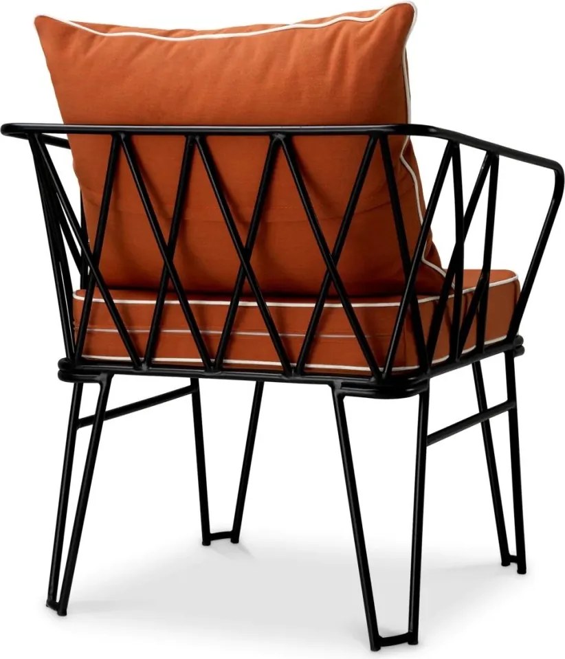 Scaun design LUX pentru exterior, Tesatura, Metal, Clifton blaise orange