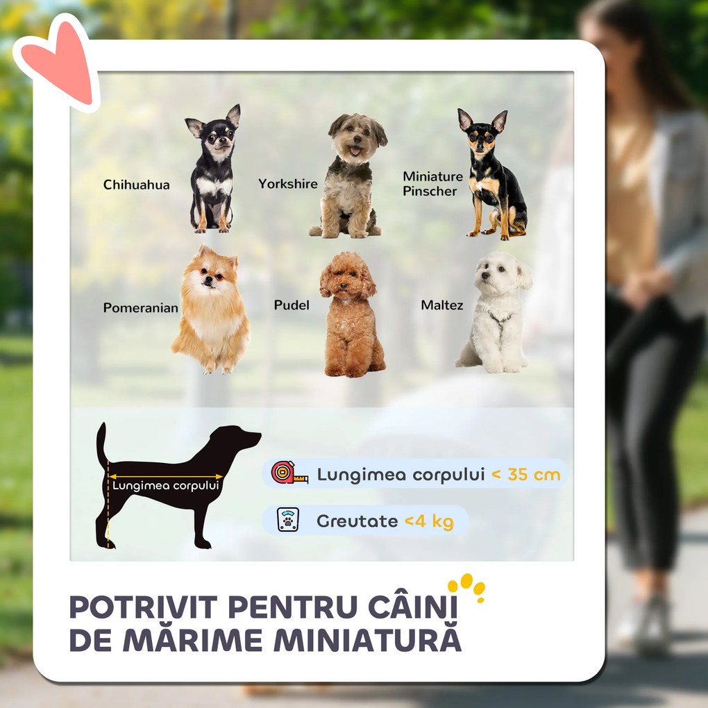 PawHut Cărucior pentru Animale de Companie 3 în 1 cu 4 Roți și Geantă de Transport Detașabilă, 76x50x102 cm, Negru | Aosom Romania