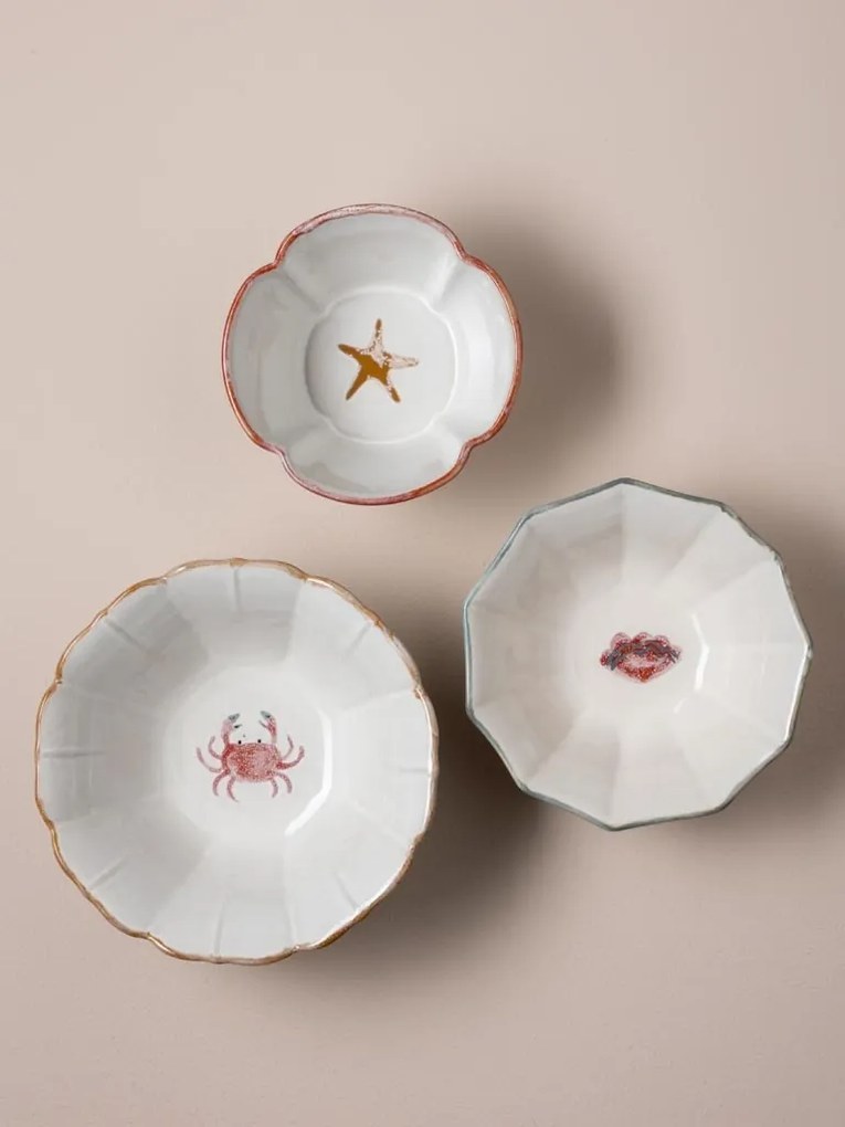 Set 3 boluri din ceramică, "Marine"
