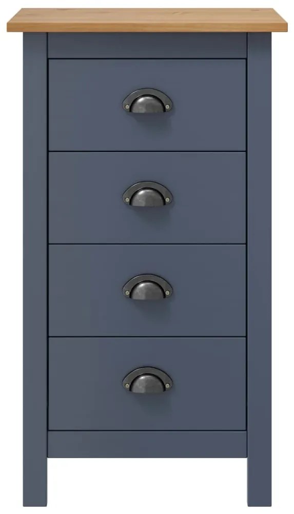 288913 vidaXL Servantă Hill Range, gri, 46 x 35 x 80 cm, lemn masiv de pin