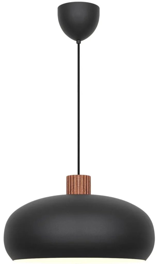 Lustra, Pendul Design Nordic Minimalist, Lemn, Metal, Aurelio negru