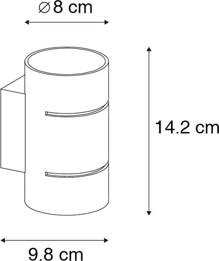 Lampa de perete inteligenta neagra cu interior auriu incluzand WiFi G9 - Ria