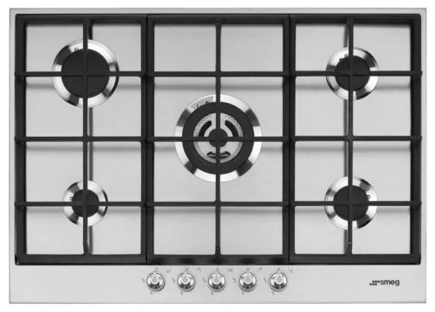 Plita incorporabila pe gaz Smeg Linea PX164L, 60 cm, inox, Wok