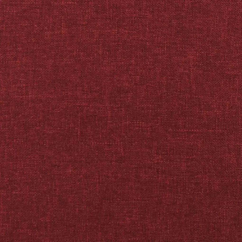 Taburet, rosu vin, 45x29,5x39 cm, textil si piele ecologica Bordo