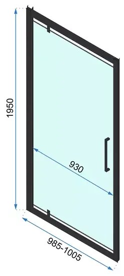 Cabina de dus patrata cu usa pivotanta Rea Rapid Swing 100x100 negru