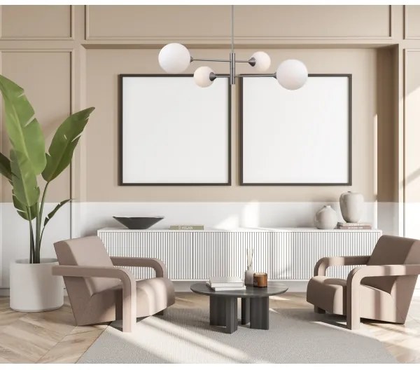 Lustră pe tijă EVORA 4xG9/5W/230V nichel ITALUX PND-55342-4-SN