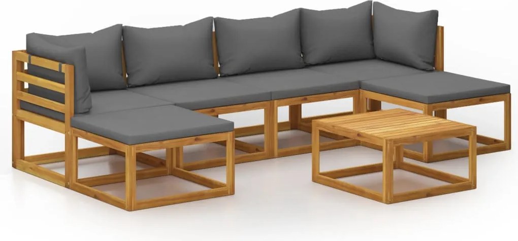 vidaXL Set mobilier grădină cu perne, 7 piese, lemn masiv de acacia