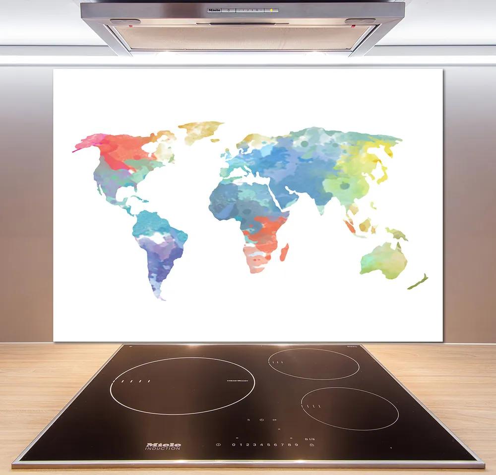 Sticlă pentru bucătărie Harta lumii
